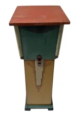 Art Deco Pedestal Table, Hand-Painted Pine, Dutch Design, 1920s